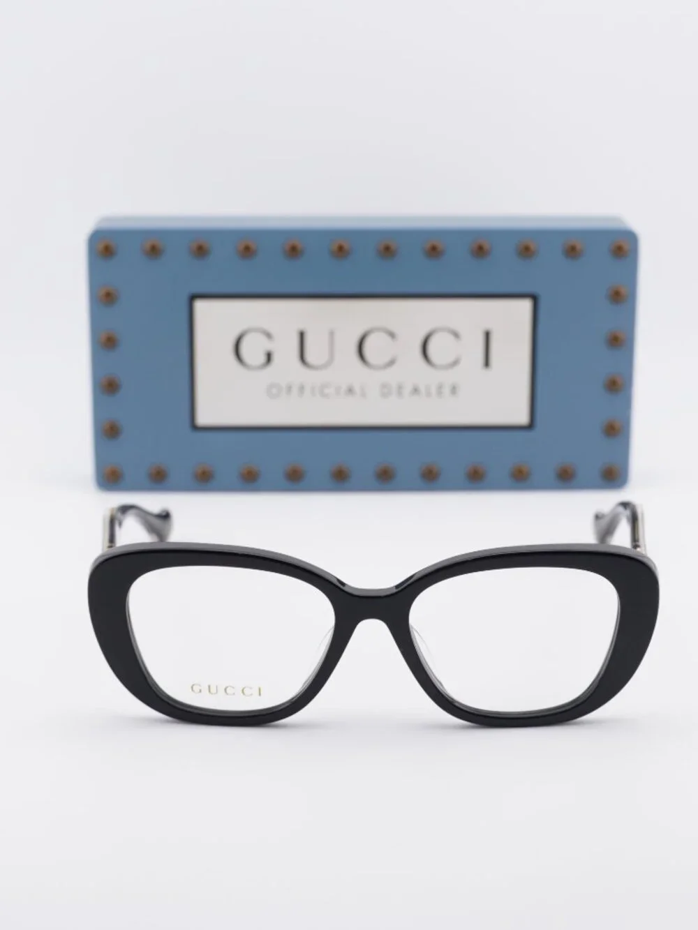Gucci GG1559OK 001 Cat Eye Eyeglasses –Shiny Black 54mm